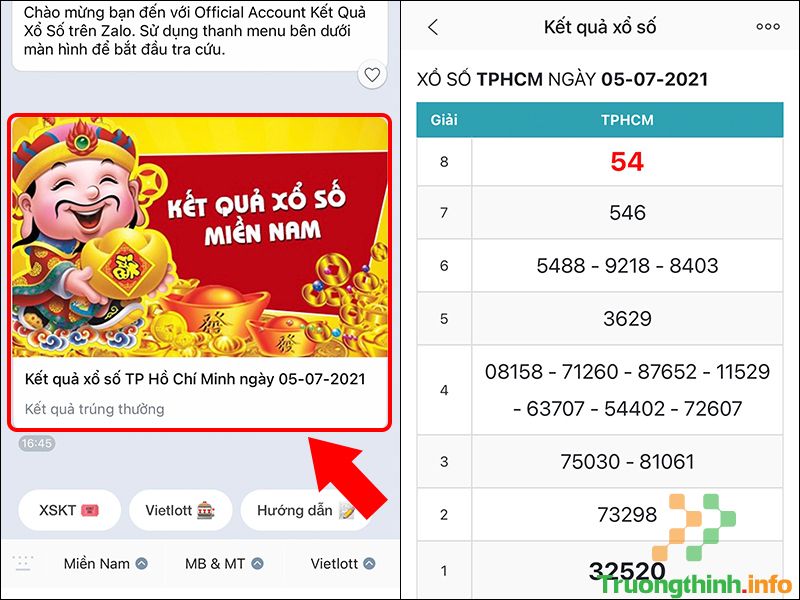 Cách xem kết quả xổ số, Vietlott trên Zalo, đủ 3 miền Bắc-Trung-Nam - Tin Công Nghệ