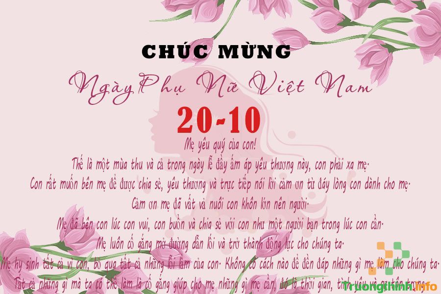                       Mẫu thư chúc mừng 20/10 nhân ngày Phụ nữ Việt Nam