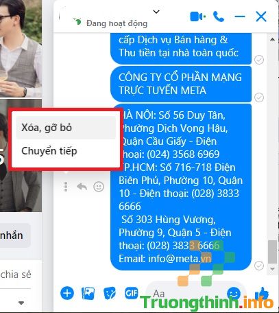                       Cách thu hồi tin nhắn trên messenger Facebook cả 2 bên