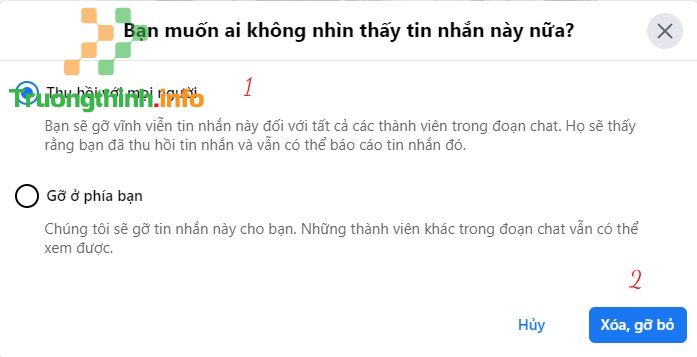                       Cách thu hồi tin nhắn trên messenger Facebook cả 2 bên