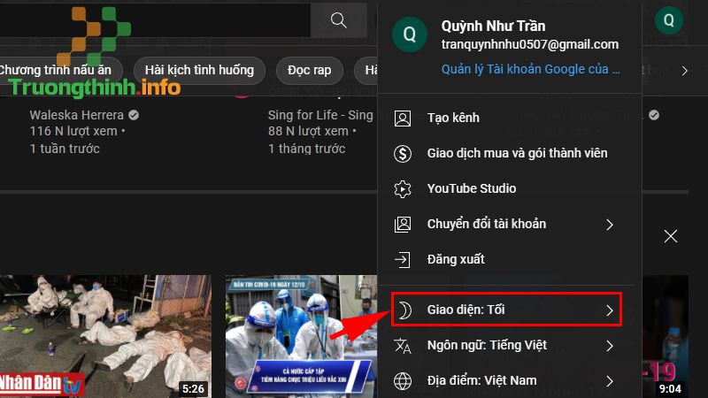Cách bật, tắt chế độ Dark Mode của Youtube trên điện thoại, máy tính - Tin Công Nghệ