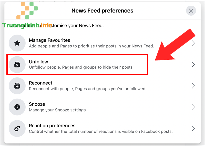 Hướng dẫn cách bỏ theo dõi người, nhóm hoặc trang trên Facebook (2021) - Tin Công Nghệ