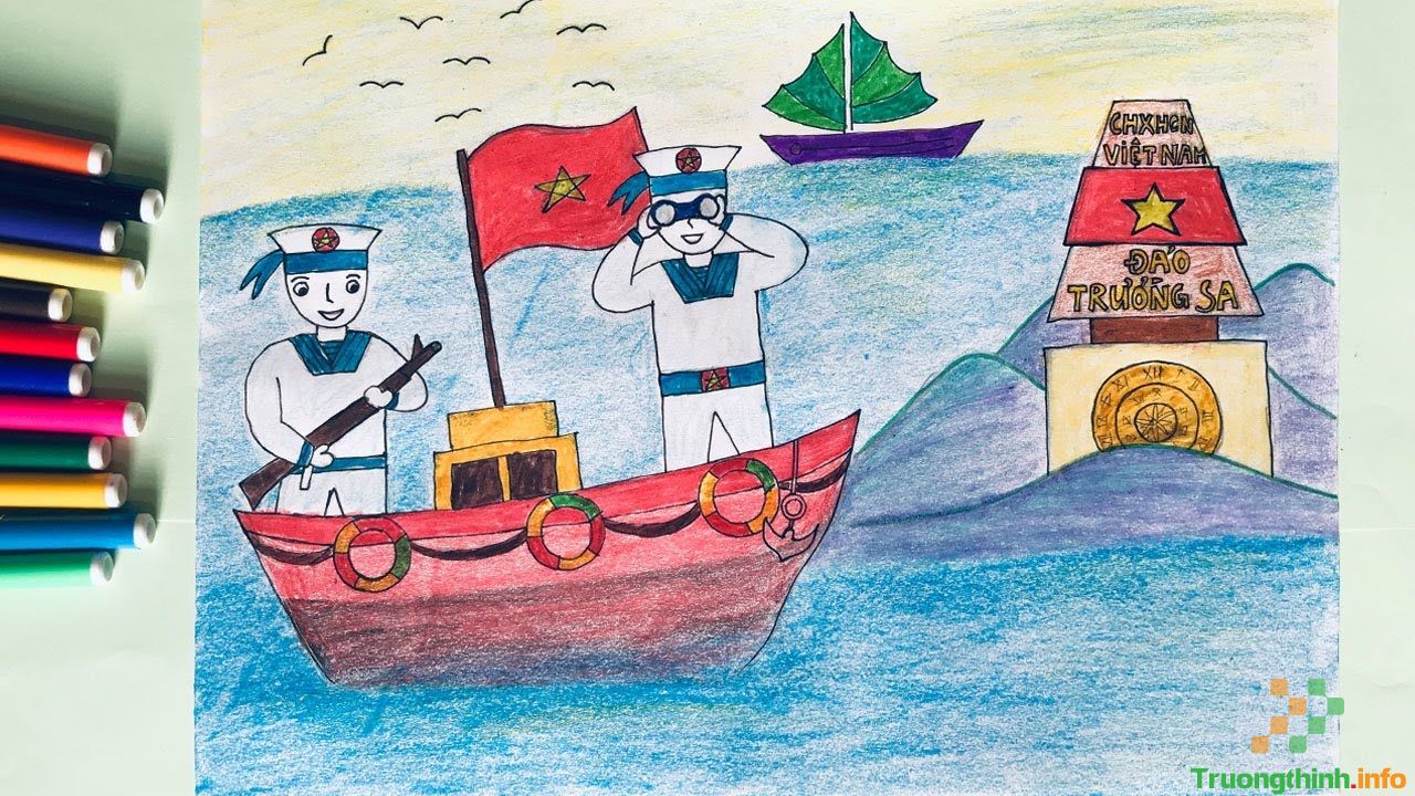 1️⃣】 Cách Vẽ Tranh Chú Bộ Đội Hải Quân Bảo Vệ Biển Đảo Đẹp, Đơn Giản -  Trường Thịnh ™