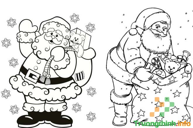 Cách vẽ ông già Noel, tô màu hình ông già Noel đơn giản mà đẹp