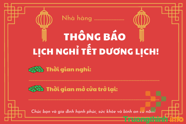                           Mẫu thông báo nghỉ Tết 2022 của Doanh nghiệp, Cơ quan, Cửa hàng