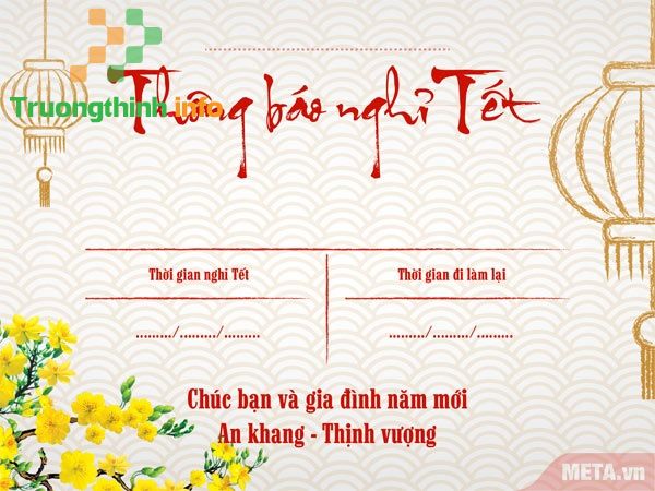                           Mẫu thông báo nghỉ Tết 2022 của Doanh nghiệp, Cơ quan, Cửa hàng
