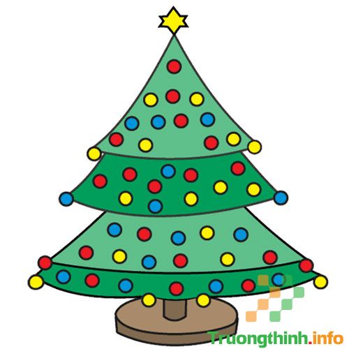                           Cách vẽ cây thông Noel, tô màu hình cây thông Noel đơn giản, đẹp mừng lễ Giáng Sinh