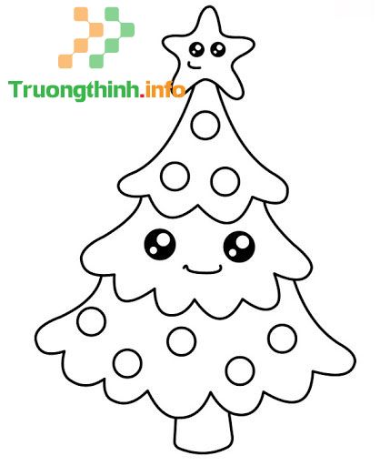 Cách vẽ cây thông Noel, tô màu hình cây thông Noel đơn giản, đẹp mừng lễ Giáng Sinh