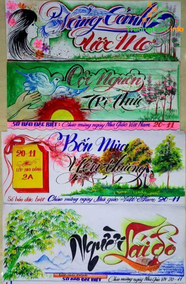                           [Tổng hợp] Báo tường 20/11 đoạt giải, mẫu trang trí đầu báo tường đẹp