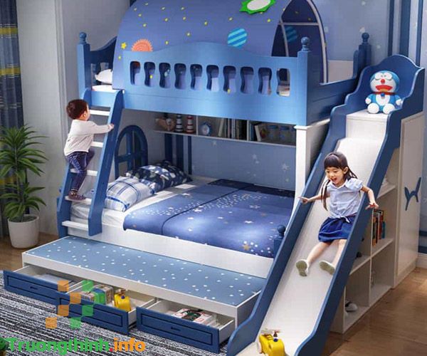                           Top mẫu giường tầng trẻ em có cầu trượt đẹp cho bé gái, bé trai