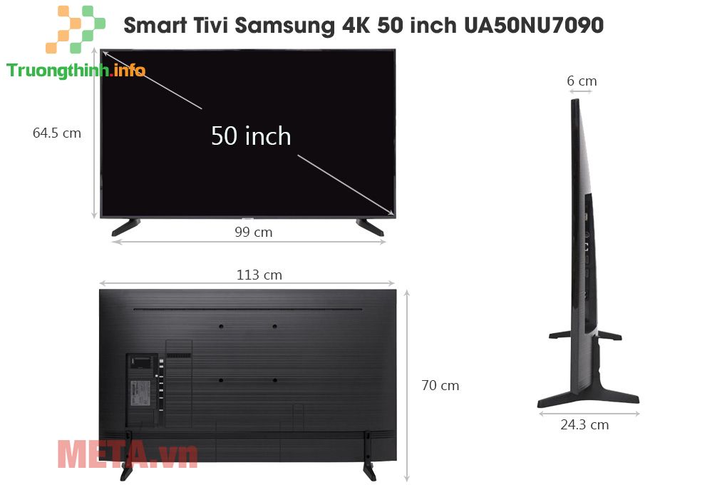                           Kích thước TV 50 inch của Samsung, LG và Sony