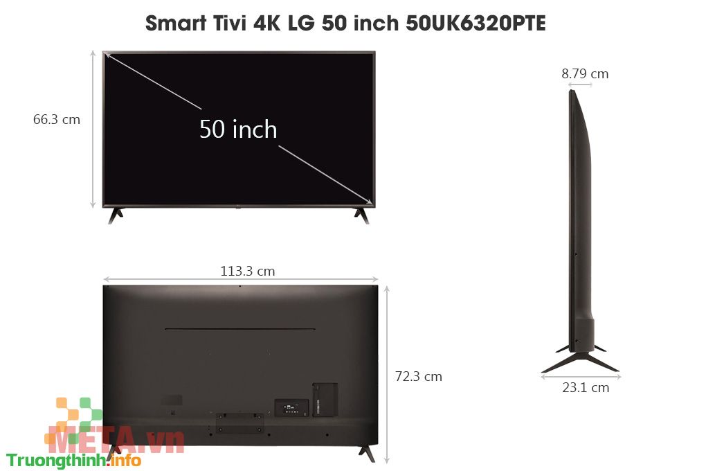                           Kích thước TV 50 inch của Samsung, LG và Sony