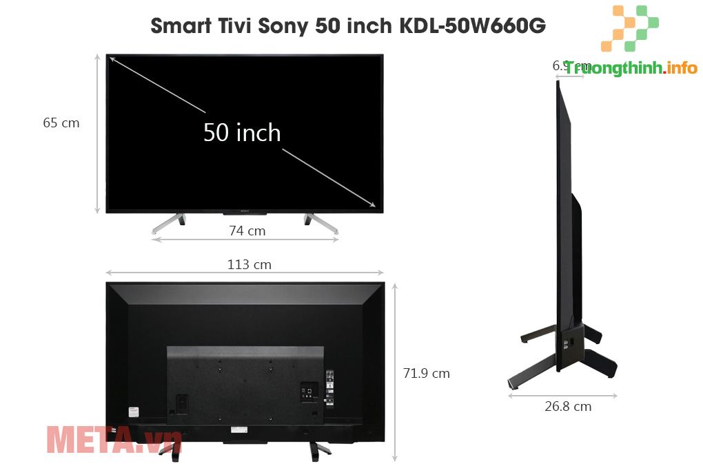                           Kích thước TV 50 inch của Samsung, LG và Sony