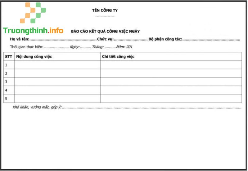                           5 Mẫu báo cáo công việc hàng ngày, hàng tuần bằng Word và Excel