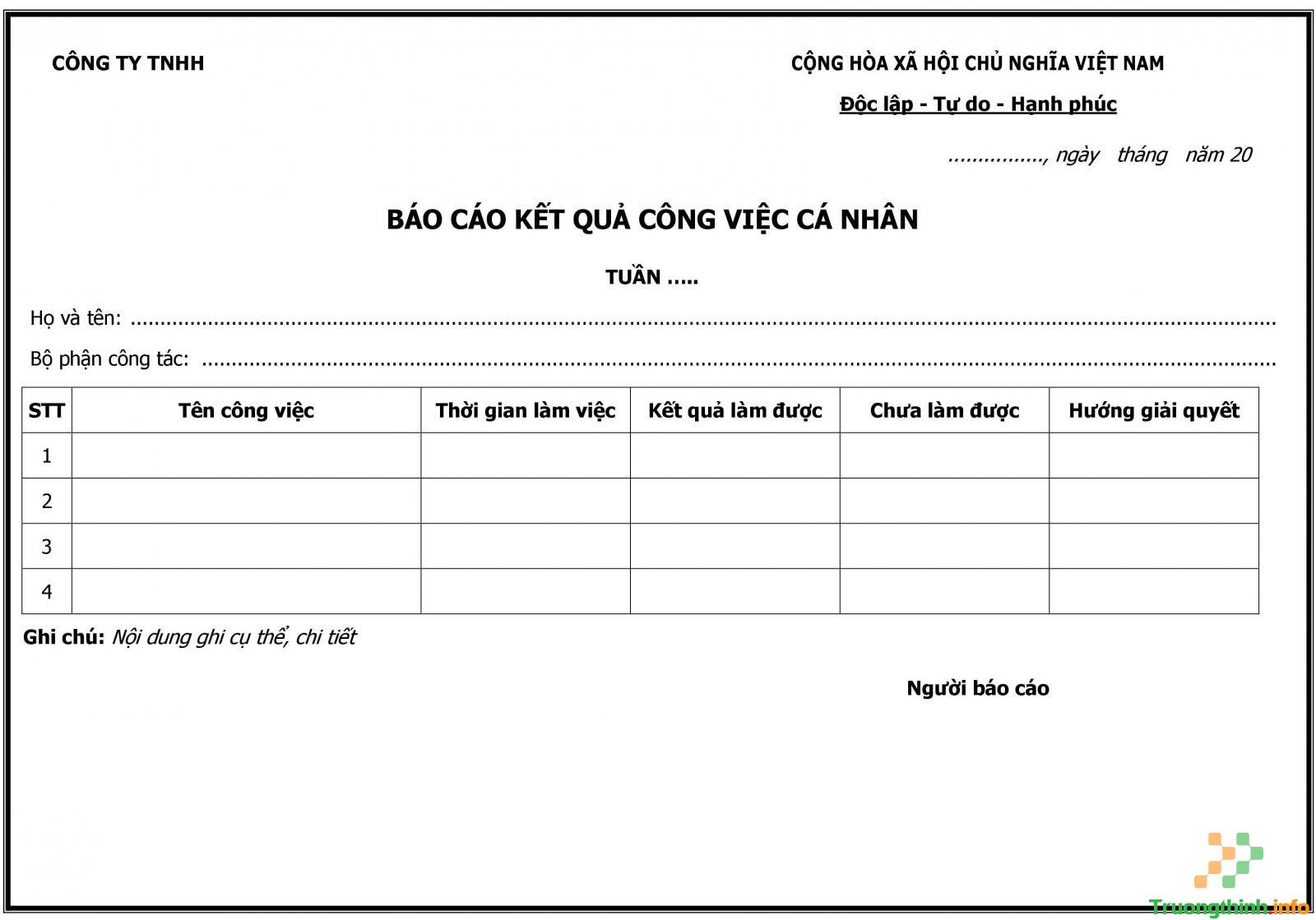                           5 Mẫu báo cáo công việc hàng ngày, hàng tuần bằng Word và Excel