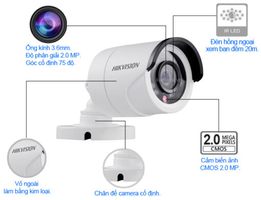 Camera IP Hikvision (DS - 2CE16D0T - IR)