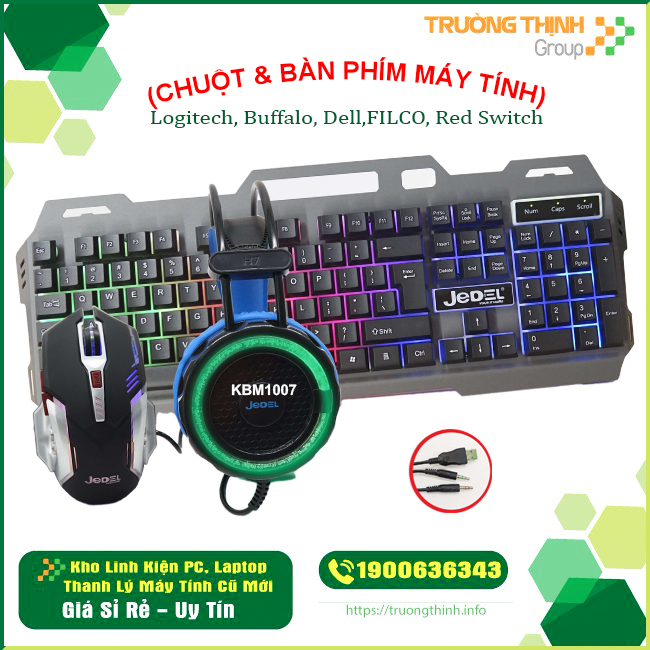 Combo 3in1 Keyboard + Mouse + Tai nghe JEDEL CP-02 LED | KBM1007