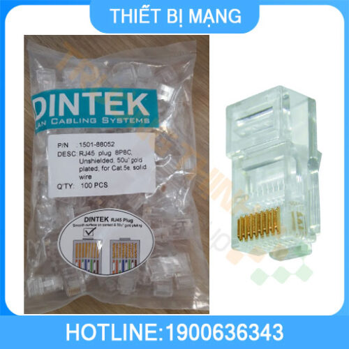 Đầu mạng Cat 5 Dintek (100 đầu), chính hãng