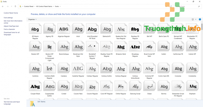  Cách quản lý phông chữ trong Windows 