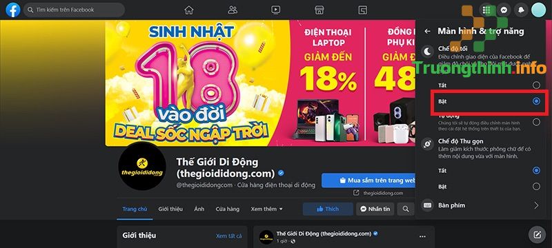 Cách bật chế độ tối trên Facebook siêu đơn giản, cập nhật mới nhất - Tin Công Nghệ