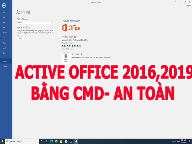 Active Office 2016 1 click chỉ trong tích tắc