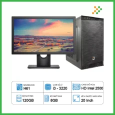Máy Tính PC Văn Phòng H61/CPU i3-3220/RAM 8GB/SSD 120GB/20 inch