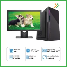 Máy Tính PC Văn Phòng H61/CPU i7-2600/RAM 4GB/SSD 120GB/19 inch