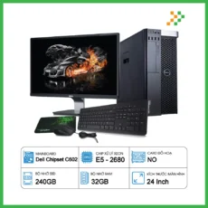 PC Đồ Họa Render Dell Precision T3610 Xeon E5-2680/32GB/240GB SSD/LCD 24 Inch