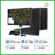 PC Đồ Họa Render HP Workstation Z420 Xeon E5-2680/32GB/240GB SSD/GTX1050Ti/LCD 24 Inch