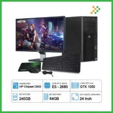 PC Đồ Họa Render HP Workstation Z420 Xeon E5-2680/64GB/240GB SSD/GTX1050/LCD 24 Inch