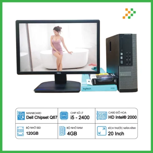 PC Văn Phòng Máy Bộ Dell Core i5-2400/4GB/120GB SSD/LCD 20 Inch
