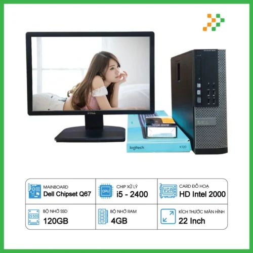 PC Văn Phòng Máy Bộ Dell Core i5-2400/4GB/120GB SSD/LCD 22 Inch