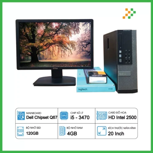 PC Văn Phòng Máy Bộ Dell Core i5-3470/4GB/120GB SSD/LCD 20 Inch