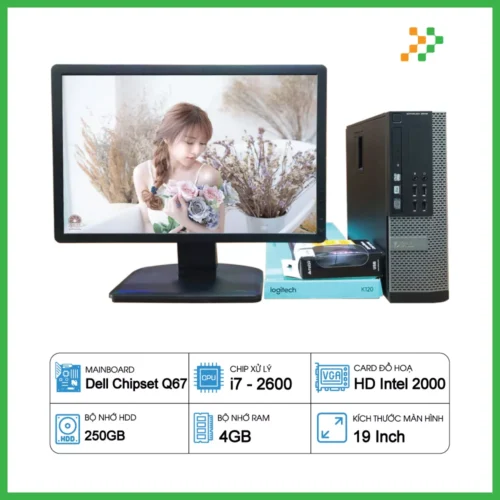 PC Văn Phòng Máy Bộ Dell Core i7-2600/4GB/250GB HDD/LCD 19 Inch
