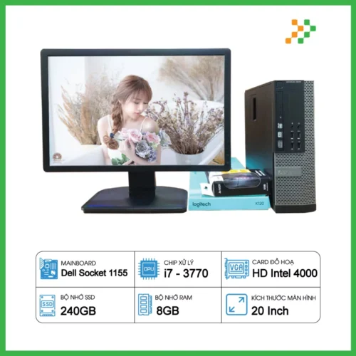 PC Văn Phòng Máy Bộ Dell Core i7-3770/8GB/240GB SSD/LCD 20 Inch