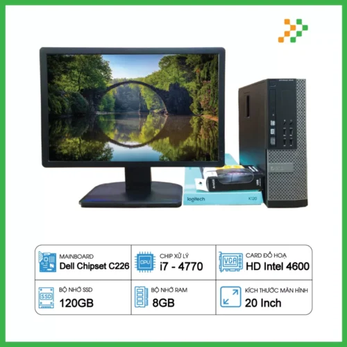 PC Văn Phòng Máy Bộ Dell Core i7-4770/8GB/120GB SSD/LCD 20 Inch