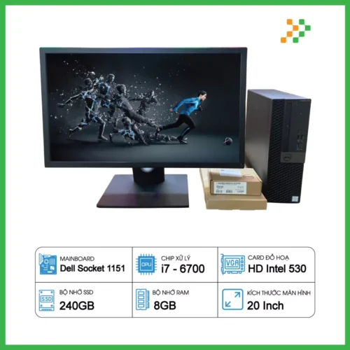PC Văn Phòng Máy Bộ Dell Core i7-6700/8GB/240GB SSD/LCD 20 Inch