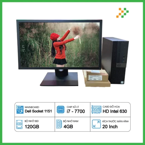 PC Văn Phòng Máy Bộ Dell Core i7-7700/4GB/120GB SSD/LCD 20 Inch