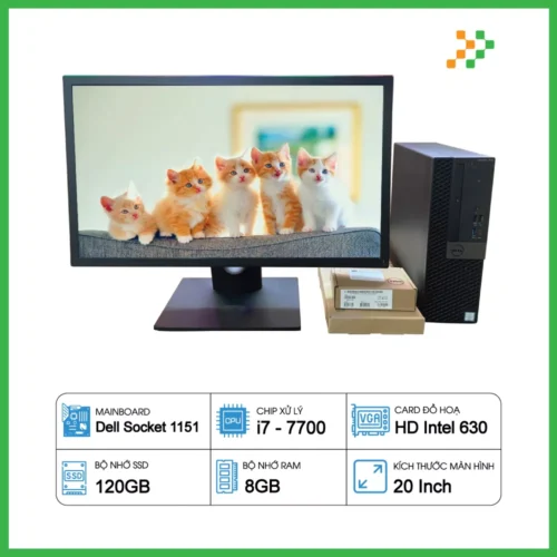 PC Văn Phòng Máy Bộ Dell Core i7-7700/8GB/120GB SSD/LCD 20 Inch