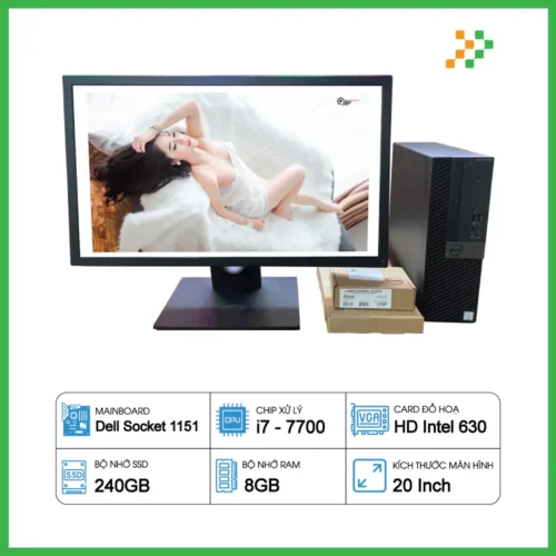 PC Văn Phòng Máy Bộ Dell Core i7-7700/8GB/240GB SSD/LCD 20 Inch