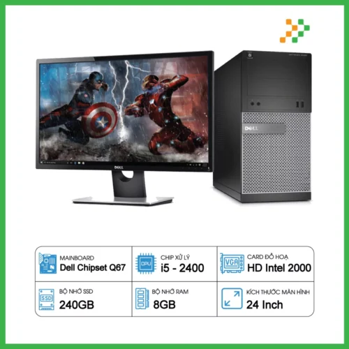 PC Văn Phòng Máy Bộ Dell Optiplex MT Core i5-2400/8GB/240GB SSD/LCD 24 Inch