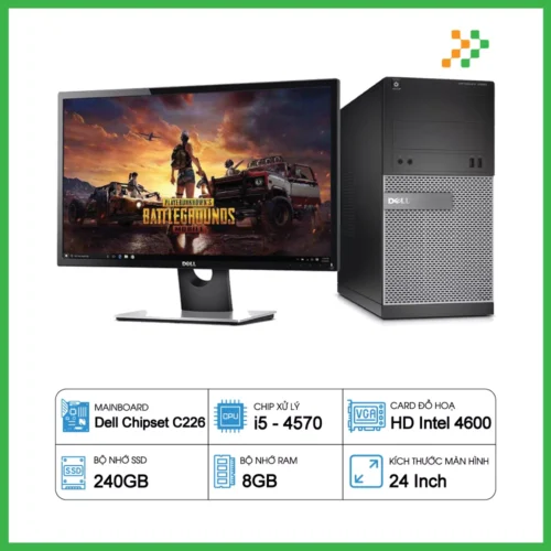 PC Văn Phòng Máy Bộ Dell Optiplex MT Core i5-4570/8GB/240GB SSD/LCD 24 Inch