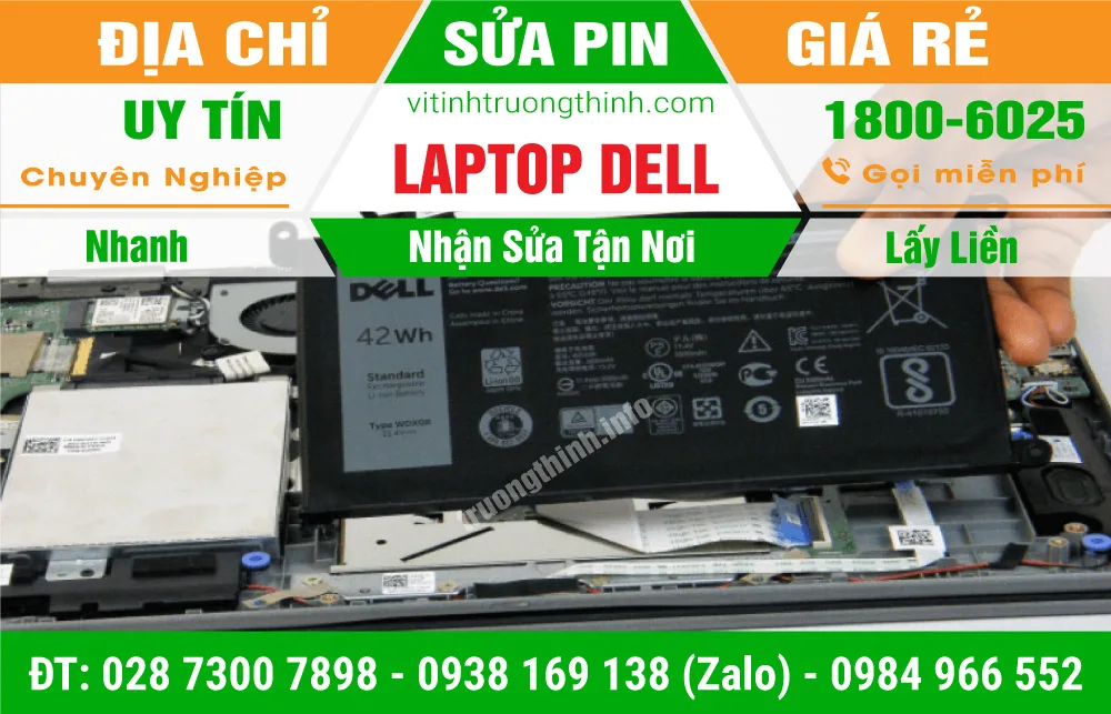 Sửa Pin Laptop Dell- Khôi phục phục hồi pin chai – Thay Cell Pin