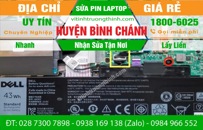 【 Cửa Hàng 】 Sửa Pin Laptop Huyện Bình Chánh - Thay Cell Pin Giá Rẻ - Trường Thịnh