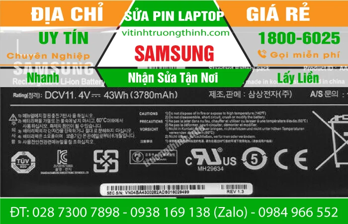 Sửa Pin Laptop Samsung- Thay Cell Pin Giá Rẻ – Gần Đây