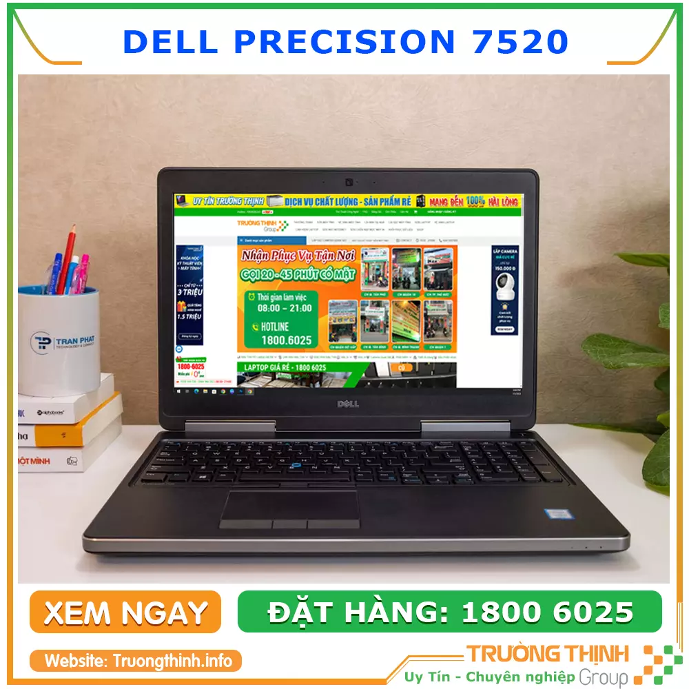 Giao diện hình ảnh mặt trước laptop Dell Precision 7520