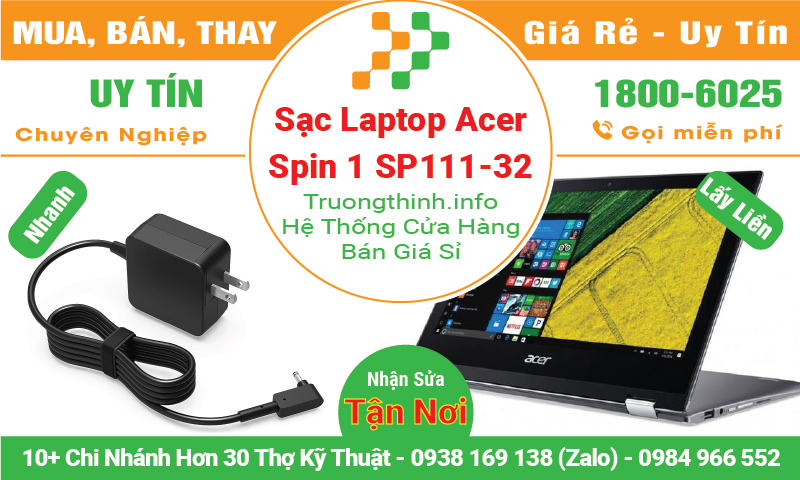 Sạc Laptop Acer Spin 1 SP111-32
