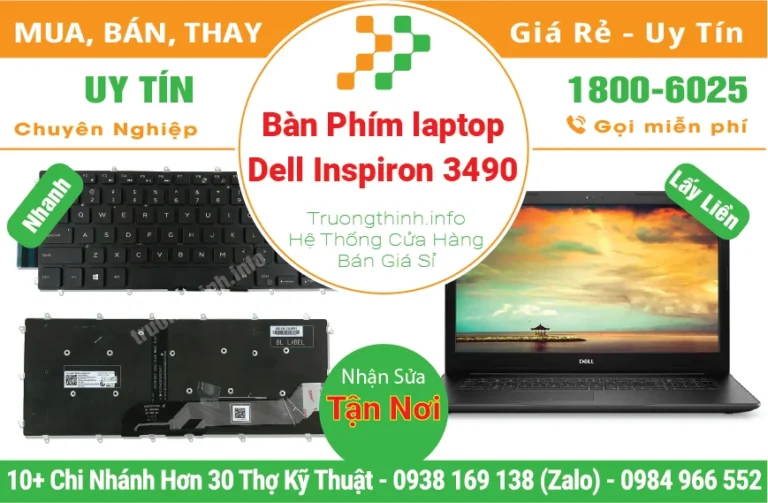 Bàn Phím Laptop Dell Inspiron 3490