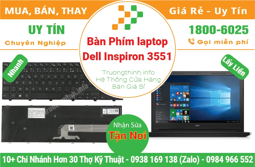 Bàn Phím Laptop Dell Inspiron 3551