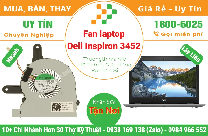 Thay Fan Quạt Laptop Dell Inspiron 3452